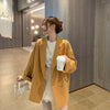 Spring Autumn Women Blazers Jacket Office Ladies Korean Elegant 2022 Orange Yellow Casual Loose Single Breasted Female Blazer