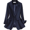 Spring Autumn Women Navy Blue Blazer And Jackets Chic Casual Office Suit Coat Ladies Elegant Outwear