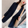 Spring Autumn Women Navy Blue Blazer And Jackets Chic Casual Office Suit Coat Ladies Elegant Outwear