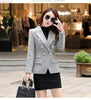 Spring Autumn Women High Qulity fashion Black Double breasted Woolen Blazer Women Slim Long Sleeve Female Suit Coat Outerwear T