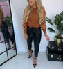 Spring Autumn Women Mesh Sheer Sleeve Blouse Slim Ladies Mock Neck Knitted Shirts Polka Dot Puff Sleeve Shirts Tops