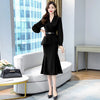 Spring Autumn Women Office Lady Outfits Femenino Belt Blazer Jacket Coat + Pencil Skirt Suits 2 Piece Set Female Vintage Sets