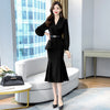 Spring Autumn Women Office Lady Outfits Femenino Belt Blazer Jacket Coat + Pencil Skirt Suits 2 Piece Set Female Vintage Sets
