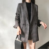 Spring  Autumn Women Plaid Blazers Double Breasted  Jackets Work Office Lady Suit Slim Business Female