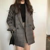 Spring  Autumn Women Plaid Blazers Double Breasted  Jackets Work Office Lady Suit Slim Business Female