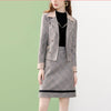 Spring Autumn Women Profession Clothing Korean Office Lady Graceful Slim Plaid Blazer Skirt Outfits Suit Jacket Female