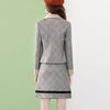 Spring Autumn Women Profession Clothing Korean Office Lady Graceful Slim Plaid Blazer Skirt Outfits Suit Jacket Female