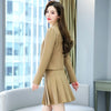 Spring Autumn Women Two Piece Set Long Sleeve Short Blazer And High Waist Pleated Mini Skirts Suit Female Causal Lady Outfit