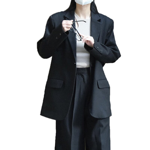 Spring Autumn Women's Casual Solid Color Single Breasted Pocket Decorative Loose Jacket