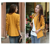 Spring Autumn Women 's Long sleeve Blazers Zipper Slim Candy-Color jackets Suit For ladies Office Tops
