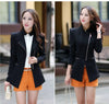 Spring Autumn Women 's Long sleeve Blazers Zipper Slim Candy-Color jackets Suit For ladies Office Tops