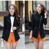 Spring Autumn Women 's Long sleeve Blazers Zipper Slim Candy-Color jackets Suit For ladies Office Tops