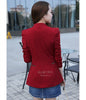Spring Autumn Women 's Long sleeve Blazers Zipper Slim Candy-Color jackets Suit For ladies Office Tops