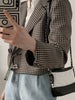 Spring Autumn Women's Vintage Plaid Crop Blazer Top Chic Elegant Office Wear Suit Outwear Ladies Streetwear Suit Jacket