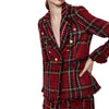Spring Autumn Women suits Plaid Skirt Set casual double-breasted tweed plaid ladies jacket Slim and elegant bust Two-piece