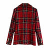 Spring Autumn Women suits Plaid Skirt Set casual double-breasted tweed plaid ladies jacket Slim and elegant bust Two-piece
