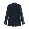 Spring Blazers With Metal Buttons Blazers Coat Vintage Long Sleeve Back Vents Female Outerwear Chic Tops