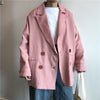 Spring Blazers Women Chic All-match Casual Notched Double Breasted Long Sleeve Korean Style Sweet Daily Feminino Outwear
