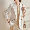 Spring Blazers Women Pockets Casual Korean Style Office Ladies Soft All-match Double Breasted Autumn Clothing Streetwear Daily