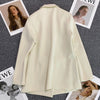 Spring Blazers Women Solid Loose Double Breasted Korean Style Office Ladies Design Simple Leisure Streetwear Temperament Autumn