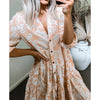Spring Dresses for Women 2023 Waist Party Dress Bow A-line Women Butterfly Sleeve Flower Print Floral Boho Dress Female