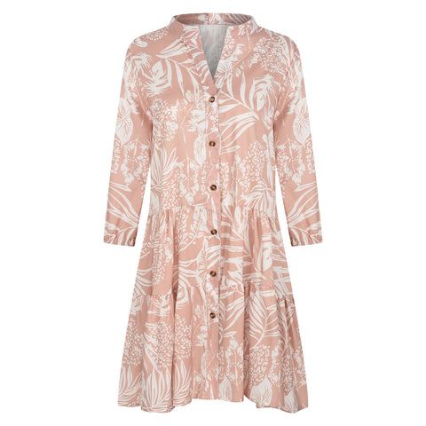 Spring Dresses for Women 2023 Waist Party Dress Bow A-line Women Butterfly Sleeve Flower Print Floral Boho Dress Female