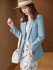 Spring Fall Casual Women Blazer and Jacket Blue Office Ladies Female Work Uniform Business Clothes 2023 Styles