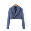 Spring Two Piece Set Cropped Blazer Mini Skirts Women Solid Colors Short Blazer Suit Y2k Sweet Skirt Suits Fake Pocket