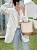 Spring Korean Style Loose Suit Jacket Women Long Sleeve Single Breasted Solid Color Lapel Office Lady Blazer Mujer Elegant