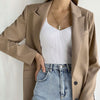 Spring Korean Style Oversized Blazer Women Jacket Casual Beige Coat Loose  Elegant Black Autumn Blazer For Women