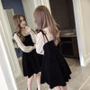 Spring Elegant Two Piece Dress for Women Women Winter Korean A-Line O-Neck Tops and Black Sundress Streetwear Dress Vestidos