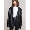 Spring Simulation PU Leather Casual Suit Loose Profile Leather Jacket Women