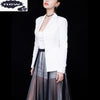 Spring Set Star Style Skirt Shirt 3 Sets Of Women Office Lady Notched Single Breasted Female Wrap Chest Gauze Skirts Suits