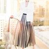 Spring Set Star Style Skirt Shirt 3 Sets Of Women Office Lady Notched Single Breasted Female Wrap Chest Gauze Skirts Suits