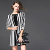 Spring Slim Plus Size Blazer Women Long Stripe Black And White Jacket Suit Casaco Feminino Women Blazers And Jackets 50N0606
