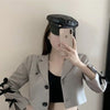 Spring Slimming Suit Fashionable Bow Suit Jacket+high Waist A Word Wide Leg Shorts skirts suit Two-piece Women