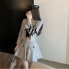 Spring Slimming Suit Fashionable Bow Suit Jacket+high Waist A Word Wide Leg Shorts skirts suit Two-piece Women