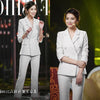 Spring Suit Jacket Fat Sister Leisure Nine-minute Trousers Professional Suit Two-piece Blazers  large size jacket