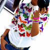 Spring Summer Blouses Hot Wild Printing Women Blouses long-sleeved Butterfly Shirt women's Blusa Clothing Vestidos LBD8088