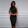 Spring Summer  Turtleneck Sleeveless Elegant Pencil Dress Women Sexy Club Party Bodycon Bandage Slim Dress Vestido