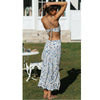 Spring Summer Small Floral Print Backless Lace Up Sweet Sling Elegant Maxi Dress 2023