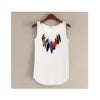 Spring Summer New Tank Tops Women Sleeveless Round Neck Loose Tees 2022 Ladies Colored Feathers Printing T Shirt Vest Singlets