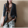 Spring Summer Shirt Jacket 5XL Cotton Linen Casual Blazer Femme Irregular Half/Long Sleeves Slim Ladies Suit Coat f347