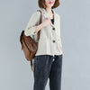 Spring Summer Short Coat Cotton and linen Blazer Suit Collar Jacket Women's Casual Solid Color 3/4 Sleeves Shirt  f2879