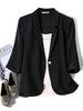 Spring Summer Silk Coat Natural Mulberry Silk Suit Coat Shirt Coat Three-quarter Sleeve Mulberry Silk Design Sense Suit