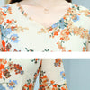 Spring Summer V-Neck Chiffon Floral Bohemian Short Sleeve Women Dress Elegant Ladies Chic Dresses Robe Beach Clothing