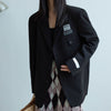 Spring Summer Women Blazer Korean Loose Single Buttons Female Suit Jacket Casual Long Sleeves Thin Outwear Coats