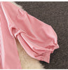 Spring Summer Women Clothing Set Slash Neck Lantern Sleeve Stripped Blouses Crop Big Bows Tops+ Nesh Irregular Skirts Suit NS316