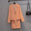 Spring Summer Women Elegant Workwear Blazers And Shirt And Pencil Skirts Suit Female Office Lady Coat Skirt 3 Piece Set