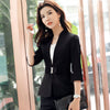 Spring Summer Women White Black Office Lady Casual Small Thin Blazer Half Sleeve Jackets Elegant Work Blazers Feminino